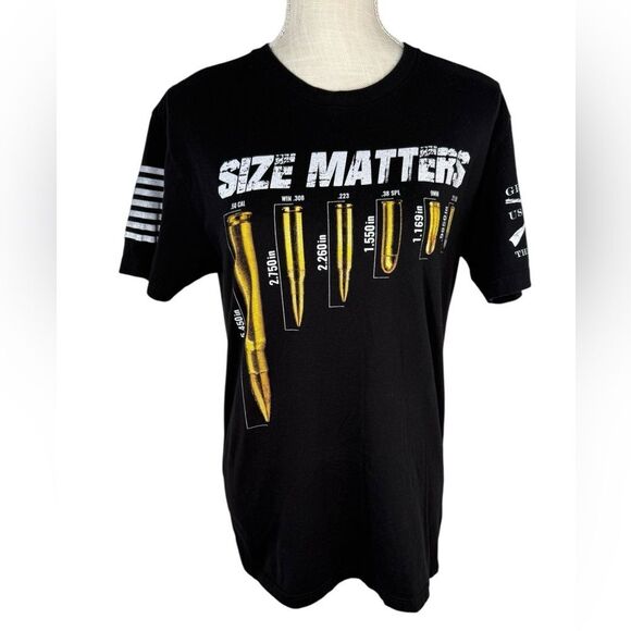 Grunt Style Men’s Black Size Matters Short Sleeve Tee - Picture 3 of 7